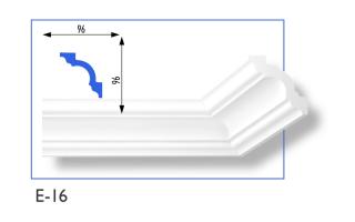 E-16 polisztirol díszléc 96x96 mm
