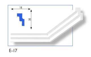 E-17 polisztirol díszléc 18x30 mm