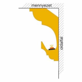 VL-1 polisztirol díszléc 50x90 mm (rejtett világításhoz)
