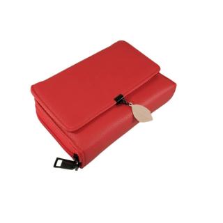 Kisméretű piros műbőr női pénztárca C471