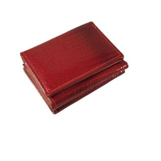 Piros színű bőr kisméretű kártyatartós kapcsos pénztárca
