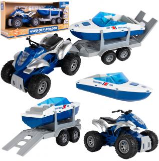4WD Offroader gyermek interaktív lendkerekes quad csónakkal