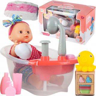 Baby Shower 29 cm-es baba fürdőkádban, tartozékokkal