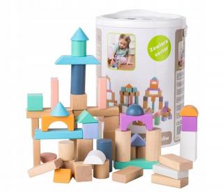 Ecotoys fakocka készlet 100 db egy dobozban