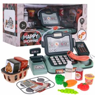 Ecotoys gyermek elektronikus pénztárgép mérleggel Happy Shopping