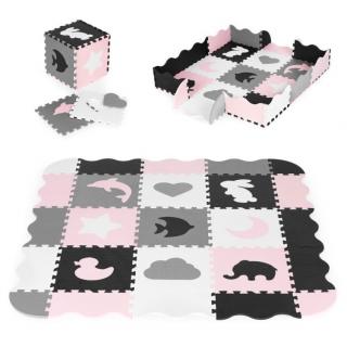 Ecotoys Pink Puzzle habszivacs kirakós játék szőnyeg 121 x 121 cm
