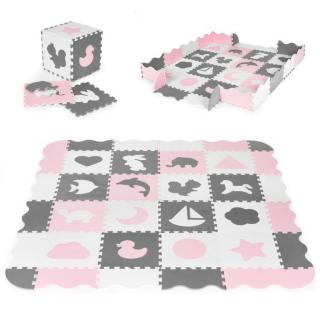 Ecotoys Pink Puzzle habszivacs kirakós játék szőnyeg 151 x 151 cm