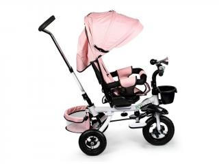 Ecotoys tricikli forgatható üléssel és felfújható kerekekkel Rotage világos rózsaszín