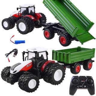 Farm Machine 1:24 távirányítós traktor zöld kocsival