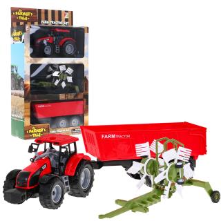 Farmers Tale gyerek traktor pótkocsival és rendsodróval