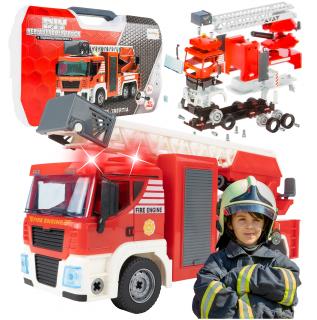 Fire Truck becsavarozható tűzoltóautó tokban, fényekkel és hangokkal