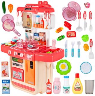 Home Kitchen gyermekkonyha hangokkal és gőzzel - rózsaszín