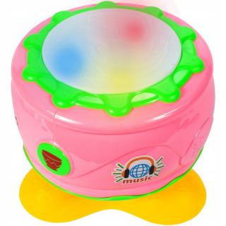 Interaktív rózsaszín Drum Set dob hangokkal és fényekkel