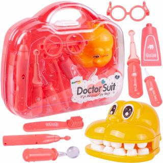 Kis fogorvos fogorvosi készlet kiegészítőkkel táskában - rózsaszín