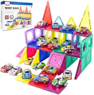 Magnet Blocks mágneses építőkészlet 68 darabos + 20 autó