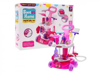 Majlo Toys gyermek takarítókocsi porszívóval Sweet Home