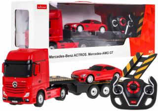 Rastar Mercedes Benz Actros 1:26 + AMG GT 1:24 távirányítós játékautók