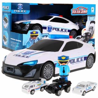 Szétszerelhető rendőrségi játékkocsi fényekkel, hangokkal és kisautókkal Police Garage