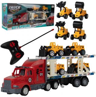 Truck Transport távirányítós játék teherautó építőipari gépekkel