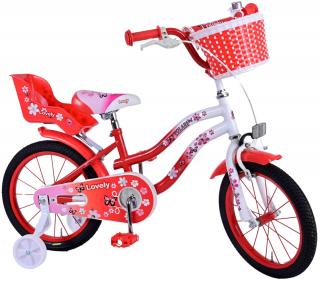 Volare Lovely gyermekkerékpár piros-fehér 16