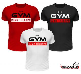 3db Gym is my therapy póló szettben (piros-fehér-fekete)
