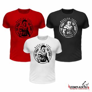 3db Warrior soul póló szettben (piros-fehér- fekete) (A)