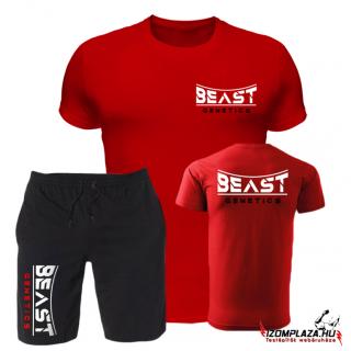 Beast genetics póló (piros)+rövidnadrág (fekete) (A)
