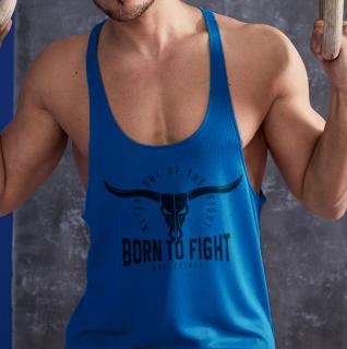 Born to fight - kék stringer trikó (S, XL méretben rendelhető) ()