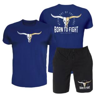 Born to fight rövidnadrág + póló (kék-fekete) (A)