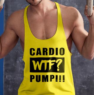 Cardio WTF? PUMP!!!- Stringer sárga trikó (S, XXL méretben rendelhető) ()
