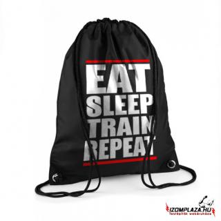 Eat sleep train repeat - Gymbag/tornazsák (fekete)