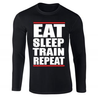 Eat, sleep, train, repeat - hosszú ujjú felső (fekete) (A)