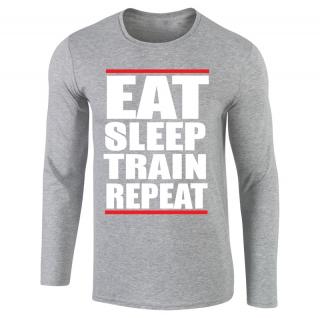 Eat, sleep, train, repeat - hosszú ujjú felső (szürke) (A)