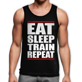 Eat, sleep, train, repeat trikó - fekete (XXL-es méretben nem rendelhető) ()