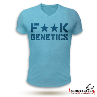 F**K genetics V-nyakú póló - kék (Csak S, XXL méretben rendelhető) ()