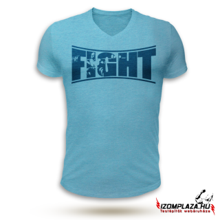 Fight V-nyakú póló - kék (Csak S, XXL méretben rendelhető) (A)