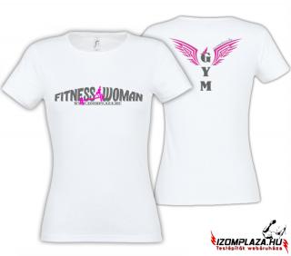 Fitness Woman dupla mintás női póló (fehér) (A mérettáblázatot)