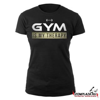 Gym is my therapy női póló (fekete) (A mérettáblázatot)