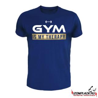 Gym is my therapy póló (kék) (A mérettáblázatot lejjebb, a)