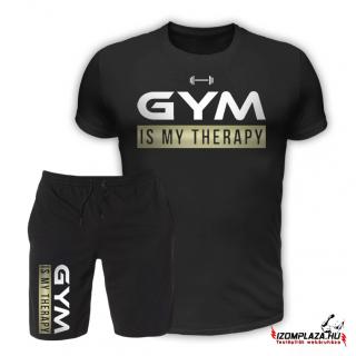 Gym is my therapy póló+ rövidnadrág (fekete)  (A)