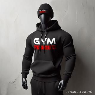Gym is my therapy pulóver + kötött sapka (fekete-piros) (A)