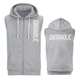 Gymaholic - cipzáras ujjatlan felső -szürke (L, XL méretben nem rendelhető)