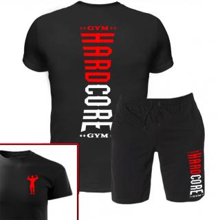 Hardcore Gym fekete póló + rövidnadrág szett (A)
