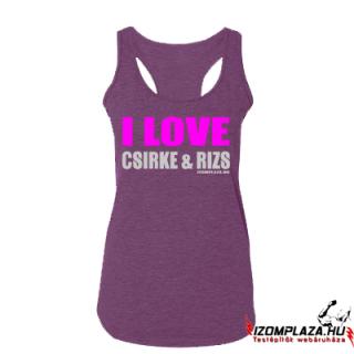 I love csirke &amp; rizs női trikó padlizsán-pink (XS-es méretben rendelhető) ()