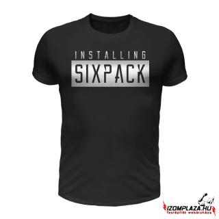 Installing sixpack póló (fekete-ezüst) (A mérettáblázatot)