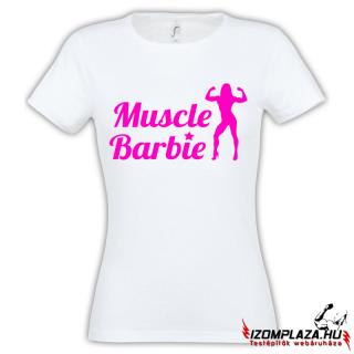 Muscle Barbie női póló (fehér)
