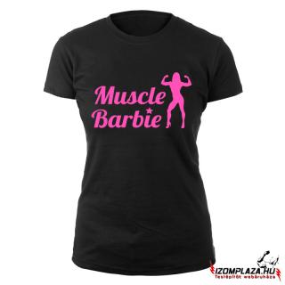 Muscle Barbie női póló (fekete) (A mérettáblázatot lejjebb, a)