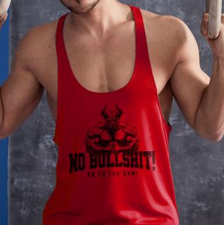 No bullshit, go to the gym - piros stringer trikó(L, XL méretben nem rendelhető) ()