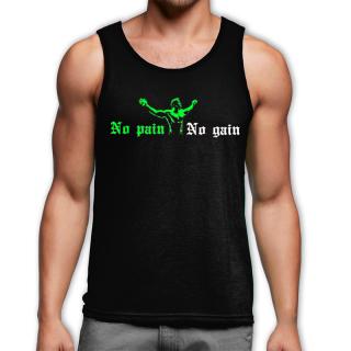 No pain, no gain trikó - neon zöld-fekete (XXL-es méretben nem rendelhető) ()