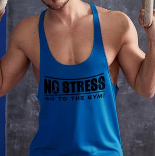 No stress, go to the gym - kék stringer trikó (S-es méretben rendelhető) ()